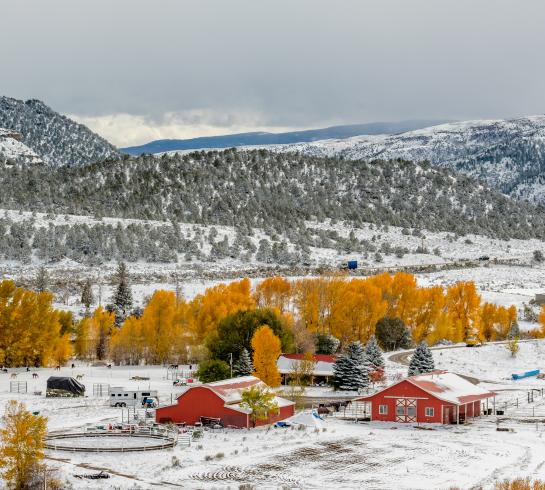 Snowy mountain landscape