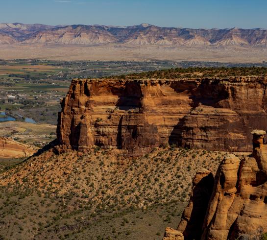 Flat-topped mountains in the western slope of Colorado